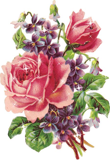 фиалки и розы